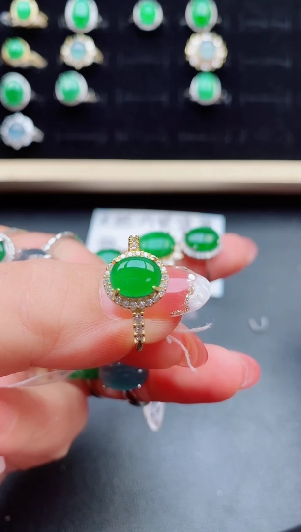 【闪购商品】翡翠戒指银S925镶嵌50800