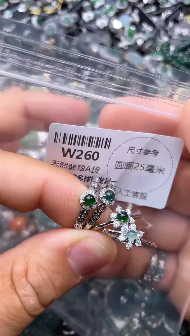 【闪购商品】翡翠颈饰未镶嵌W260戒指 多样性发其二