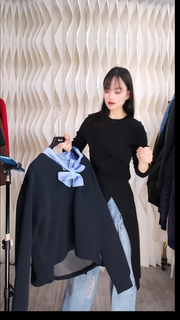 抽绳撞色飘带卫衣均码
