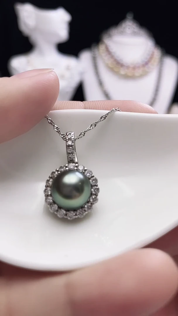 【闪购商品】海水珍珠颈饰银S925镶嵌大溪地珍珠吊坠SY6861
