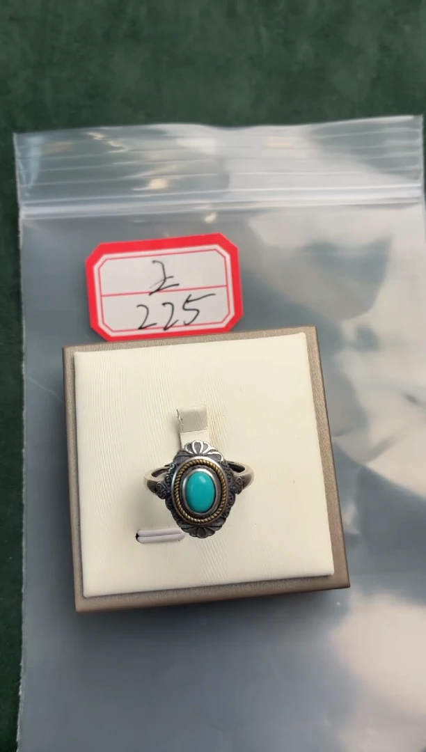 银S925镶嵌绿松石戒指 噶玛商学
