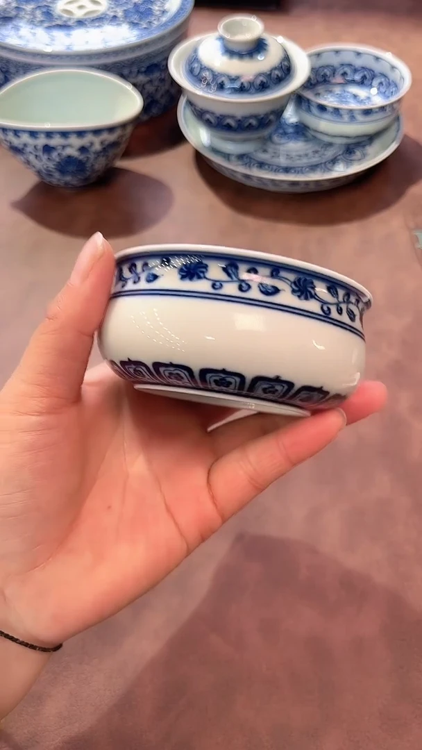 镹曰陶柴窑手工手绘青花
