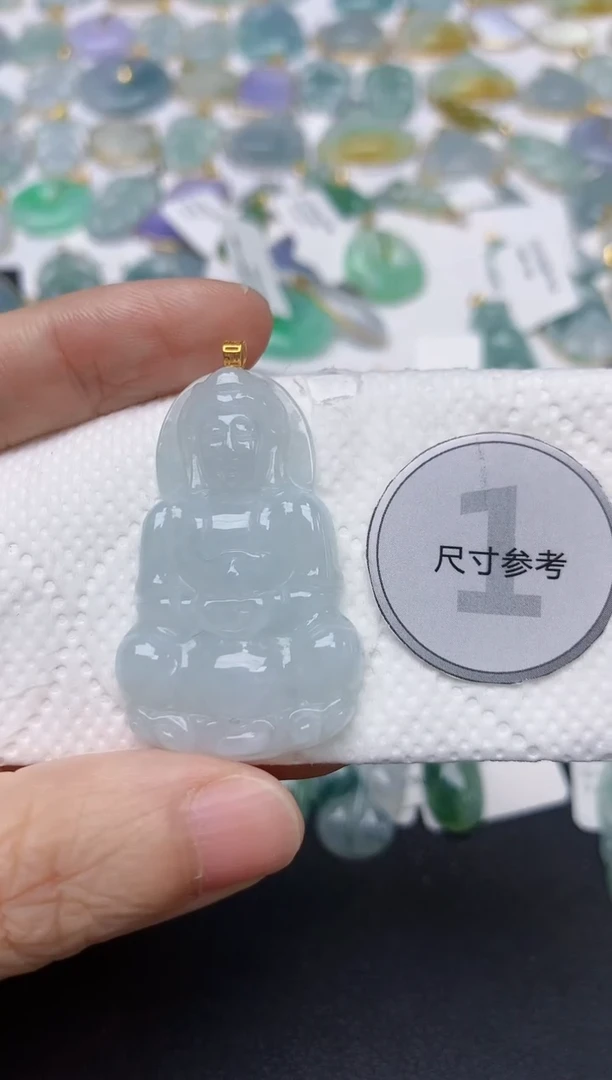 翡翠18K金镶嵌颈饰天然缅甸A货翡
