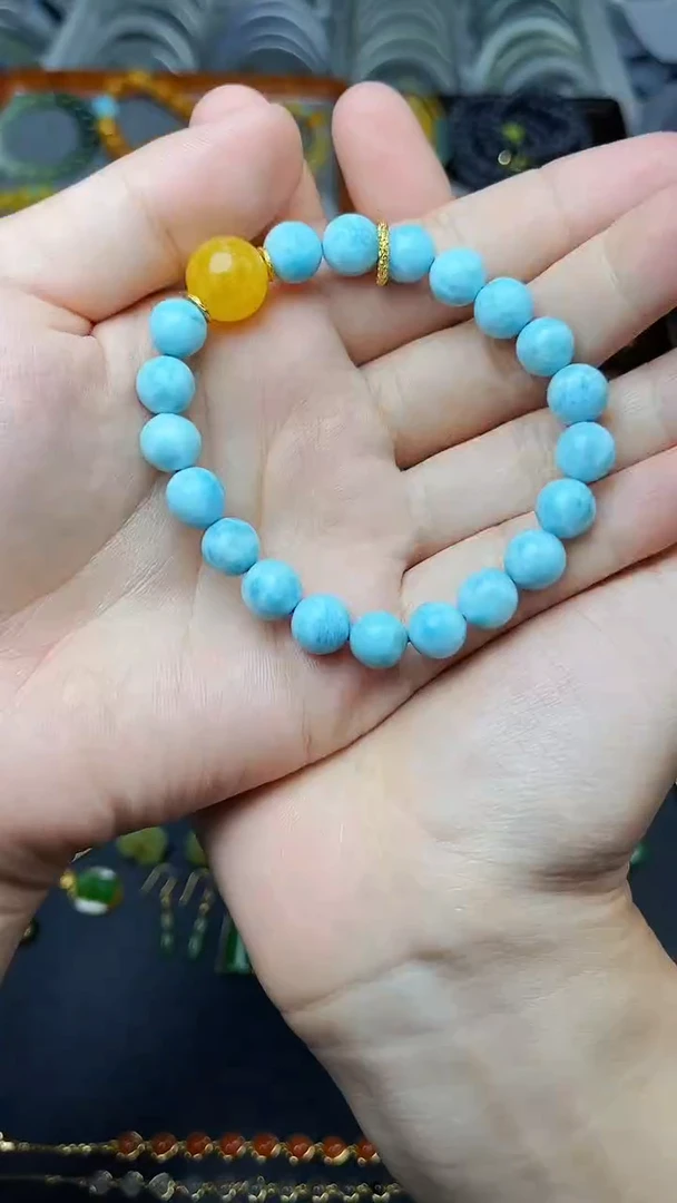 未镶嵌针钠钙石（海纹石）手串手串 06