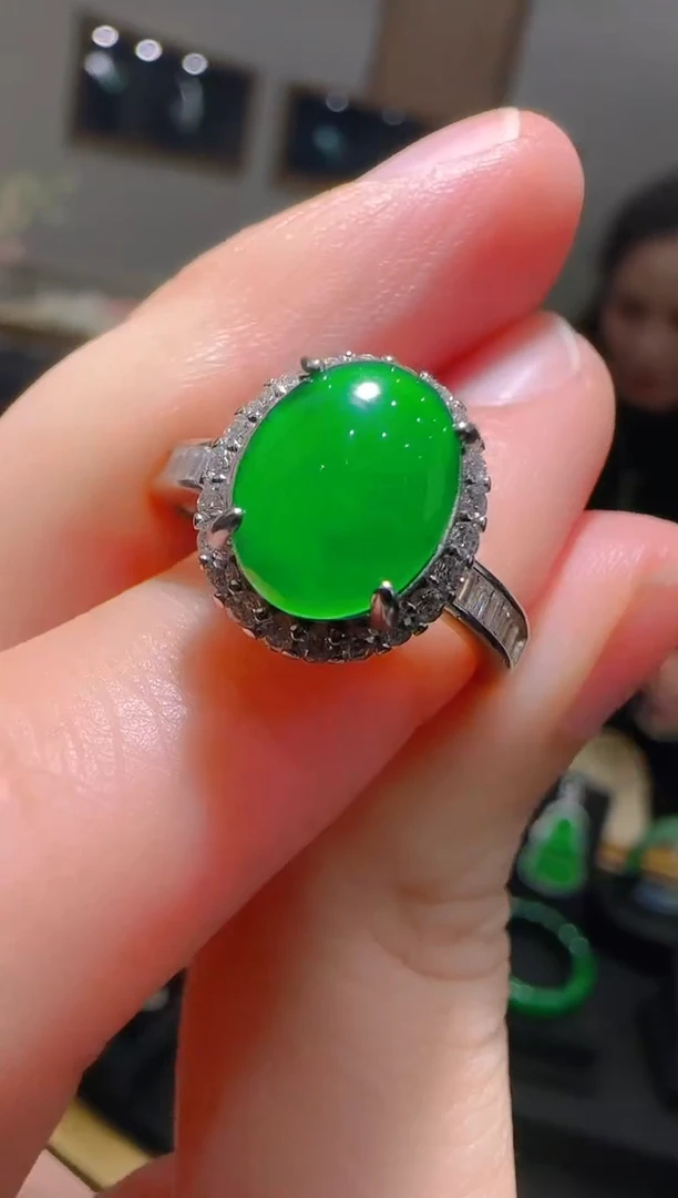 【闪购商品】翡翠戒指银S925镶嵌天然翡翠A货多样性发一件