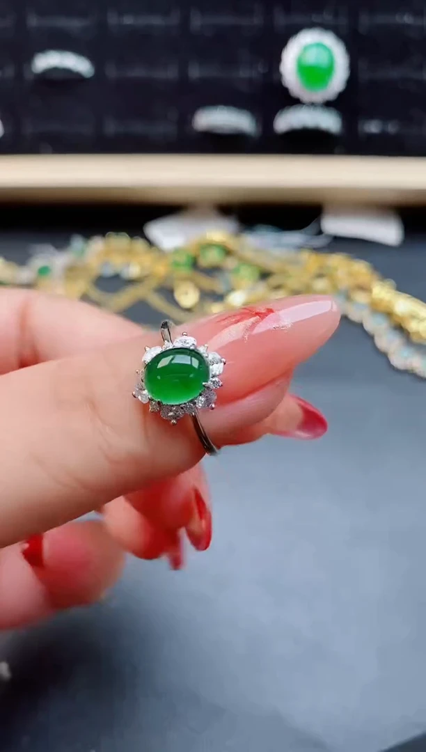 【闪购商品】翡翠戒指银S925镶嵌1212