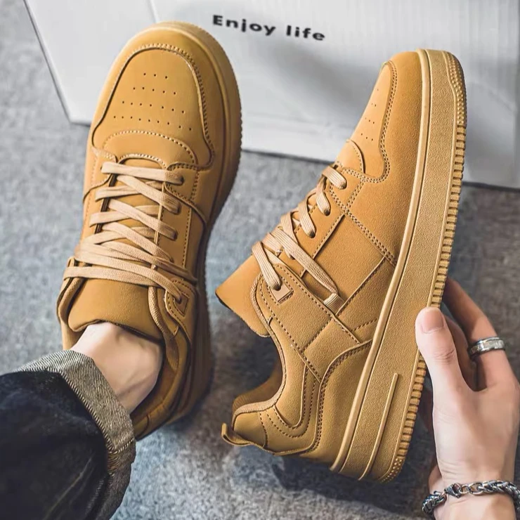 小众男鞋2025新款春季男士运动平板鞋男士低帮厚底休闲潮鞋