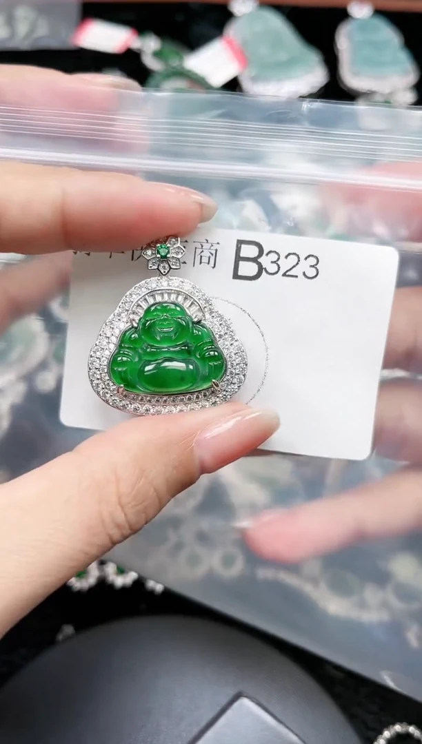 【闪购商品】翡翠颈饰未镶嵌赠皮绳323