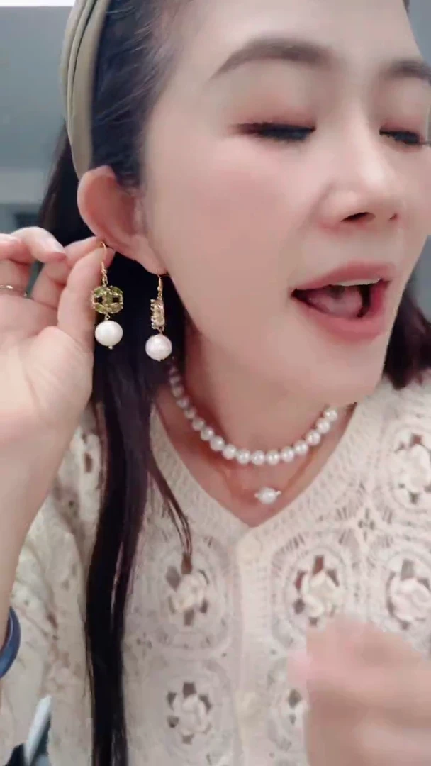 颈饰合金淡水珍珠0759单株耳坠