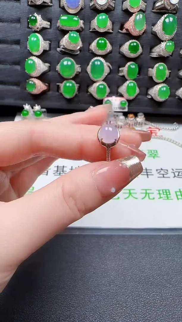 【闪购商品】翡翠戒指银S925镶嵌1208