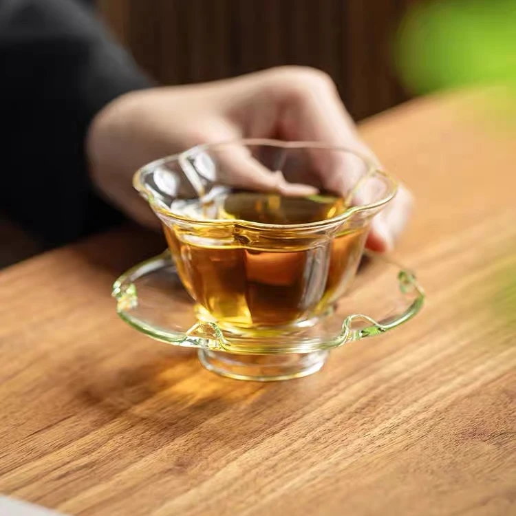 玉见梅华杯碟-单个日式家用带底托品茗杯