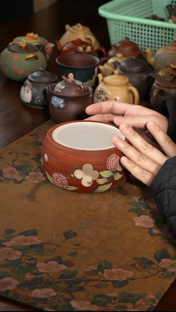 茶壶紫砂繁花温茶器