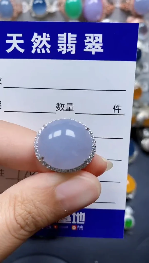 翡翠戒指银S925镶嵌130