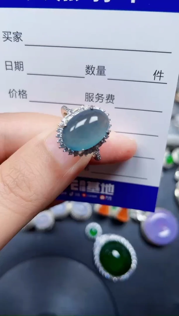 银S925镶嵌戒指翡翠67