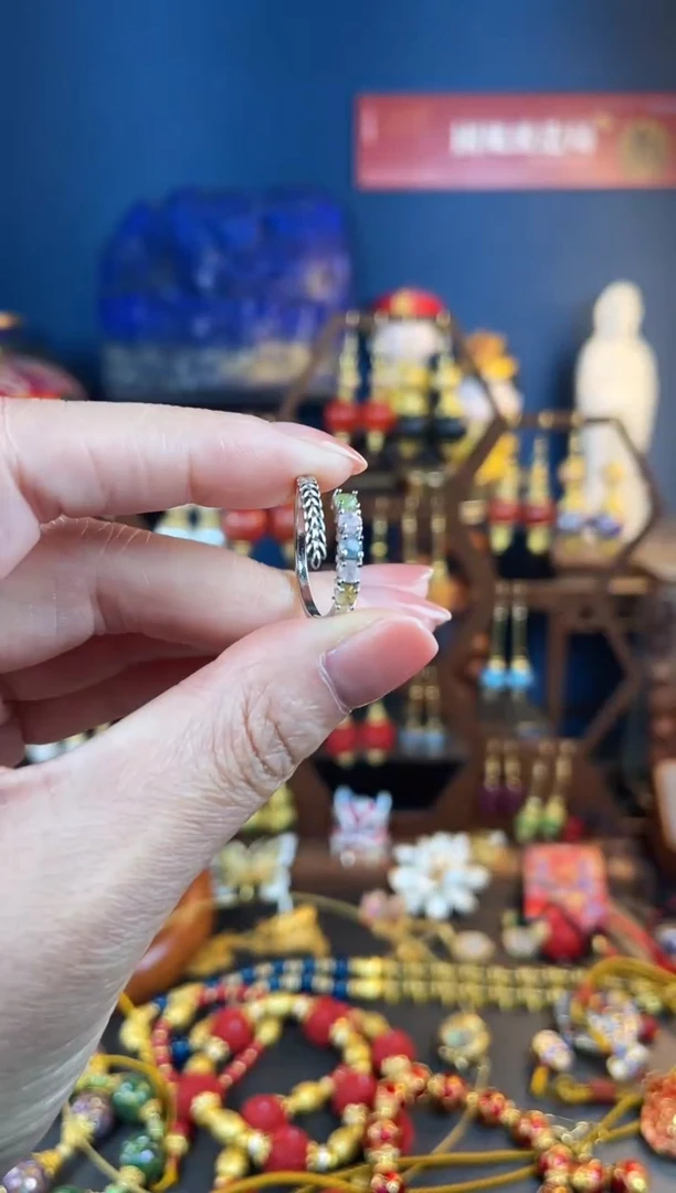 【闪购商品】碧玺戒指银S925镶嵌戒指