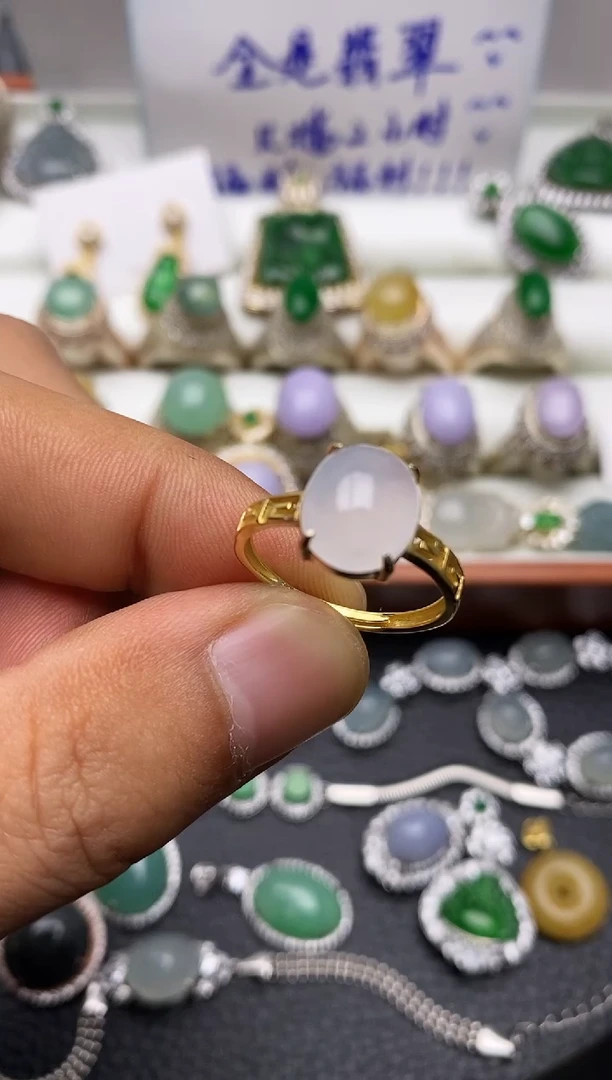 银S925镶嵌戒指翡翠/0022