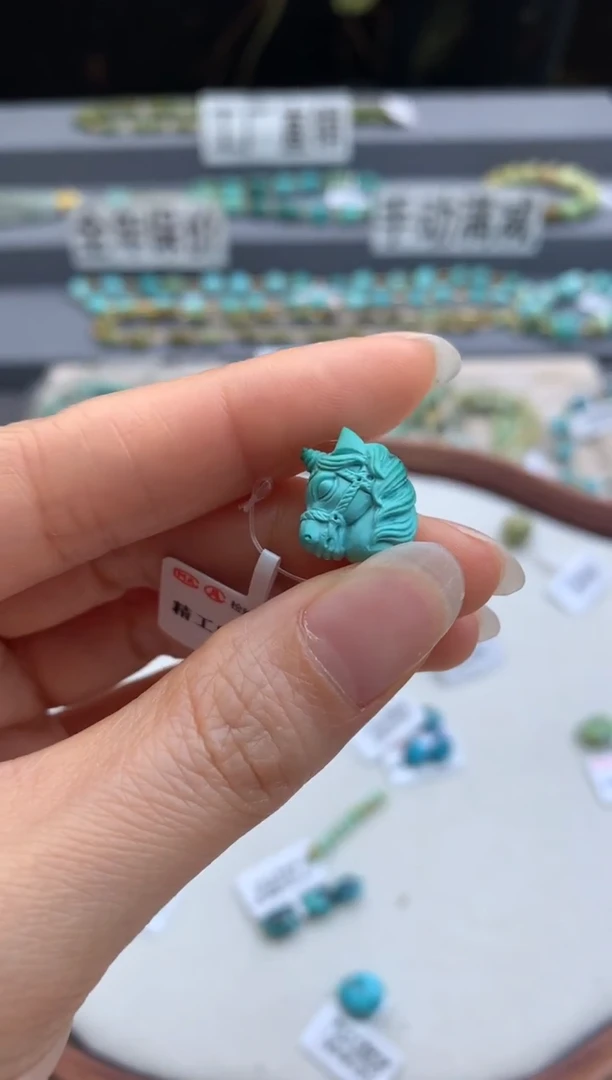 未镶嵌绿松石精工雕刻茜.A112