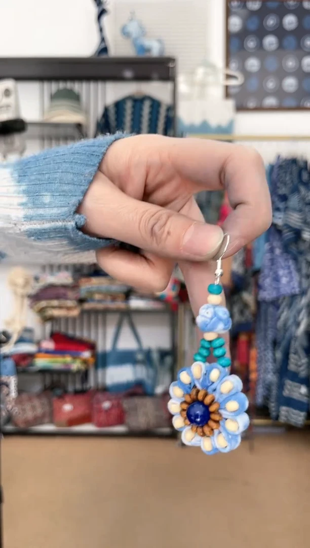 【闪购商品】耳环白族非遗手工扎染