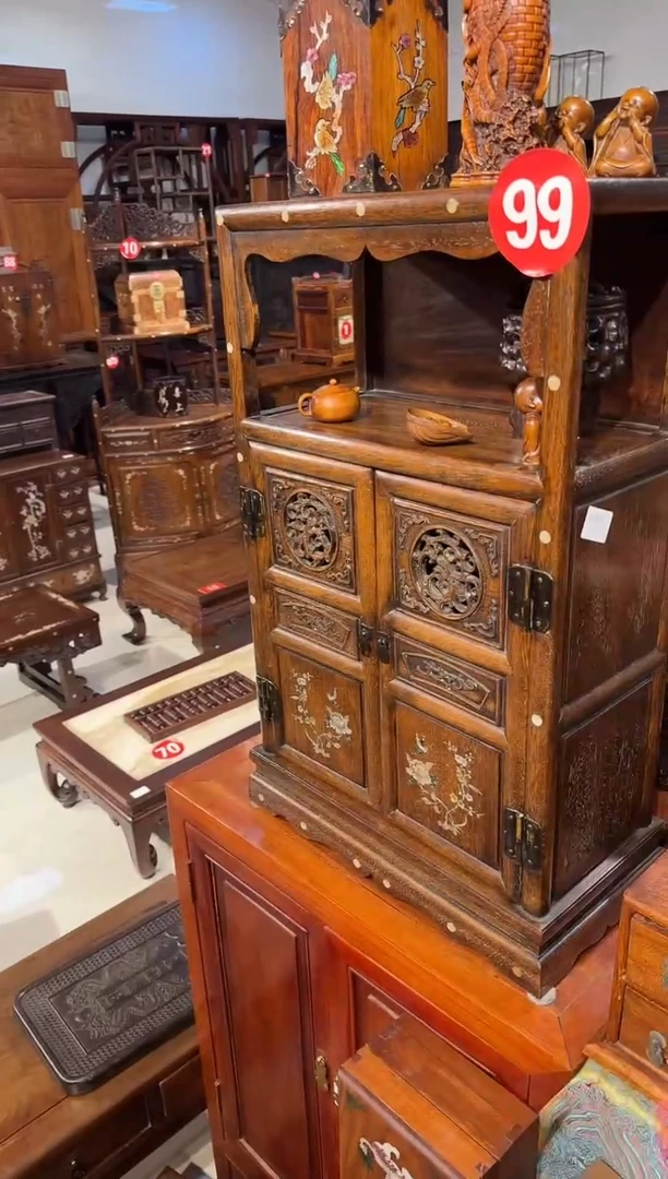 【闪购商品】木木艺缅花镶嵌透雕万历柜1980.888