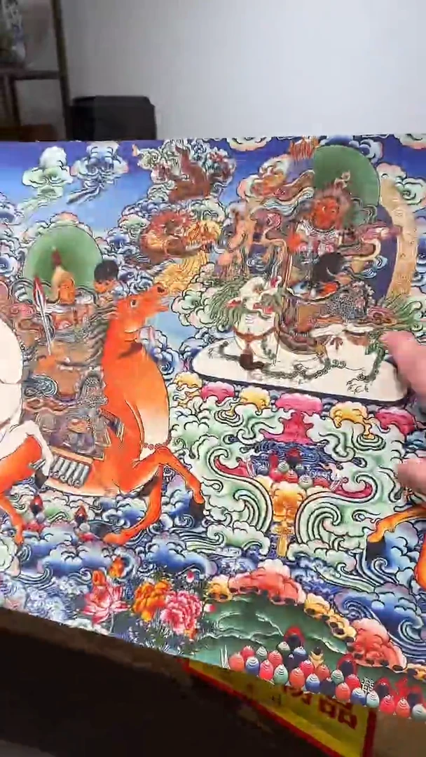 卷轴画【主播精品】高端卷轴画——唐卡护法神