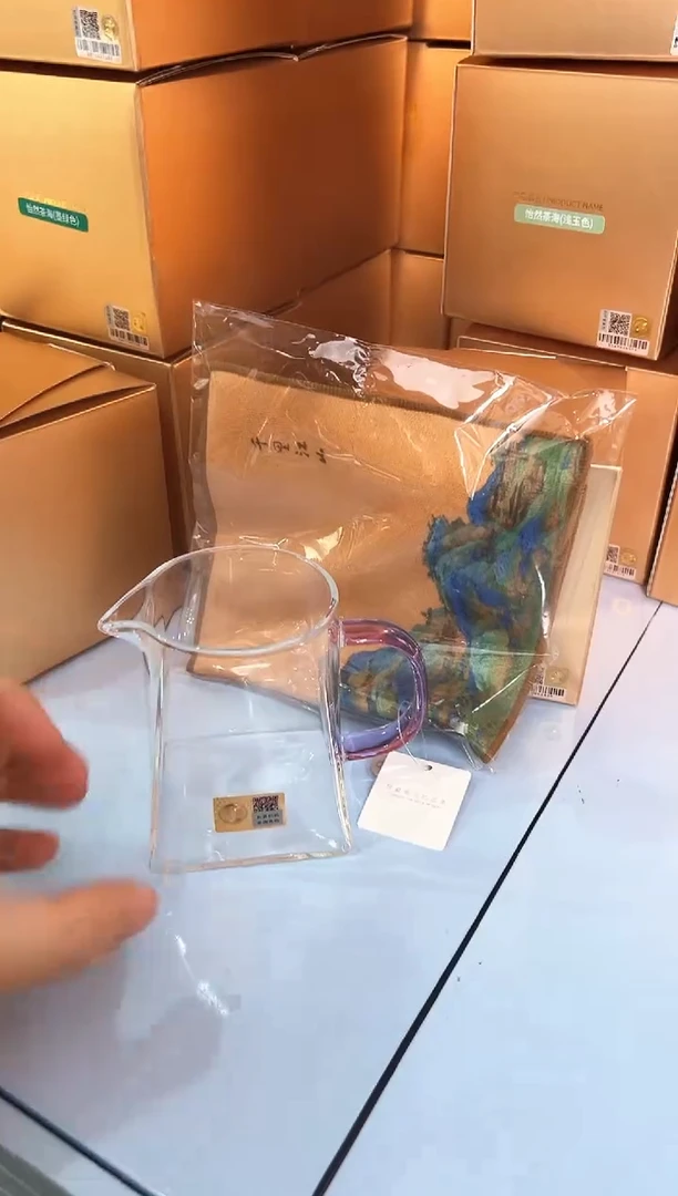 禾器浅紫色瀚然公道杯加茶巾