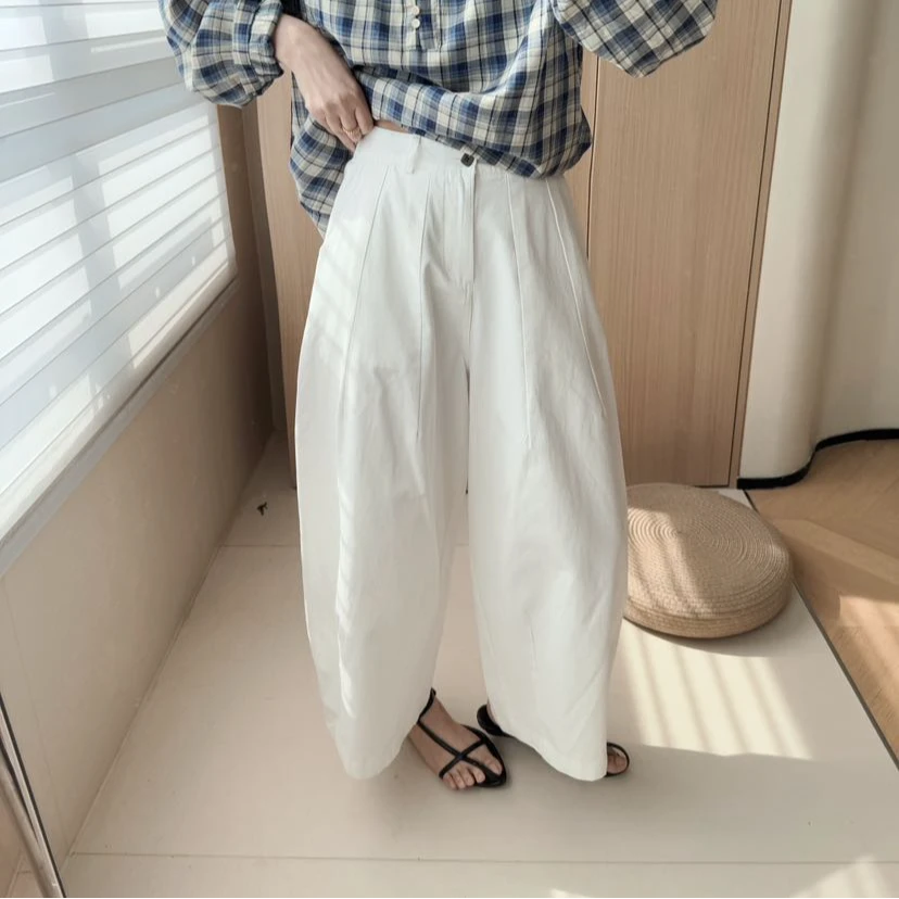 FUJIA STYLE新款时尚休闲百搭简约纯色阔腿裤K82636