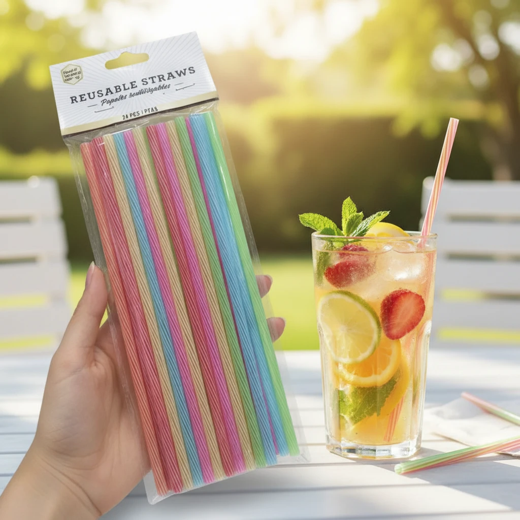 食品级环保塑料吸管一次性艺术吸管饮料PP彩色加长吸管