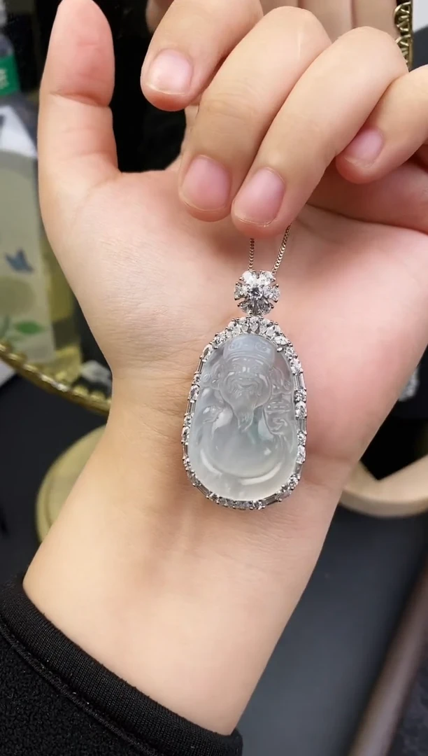 吊坠(不含链)银S925镶嵌翡翠银镶嵌翡翠吊坠