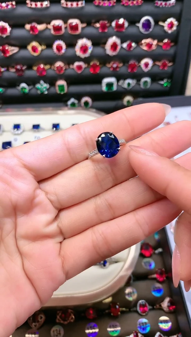 【闪购商品】蓝宝石戒指银S925镶嵌1012