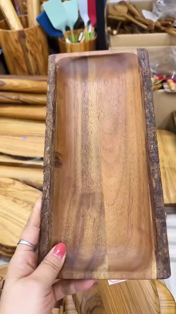 日式托盘蛋糕盘带树皮