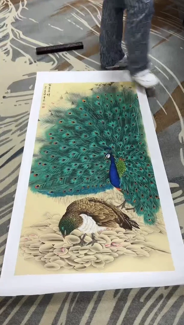 国画国画艺初美术馆精选大孔雀