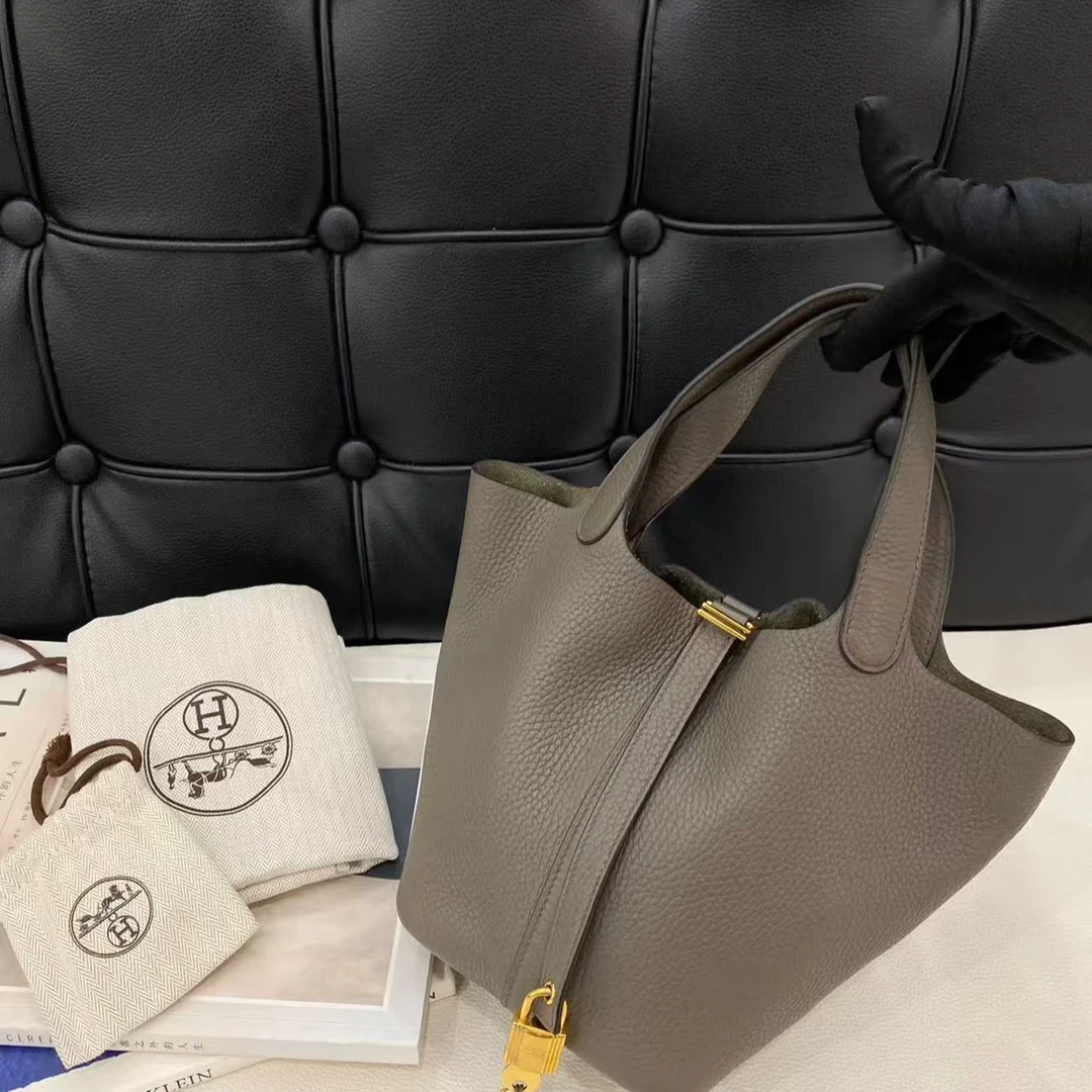 99新 Hermes/爱马仕 Hermes 爱马仕 锡器灰金扣菜篮子18C12099537