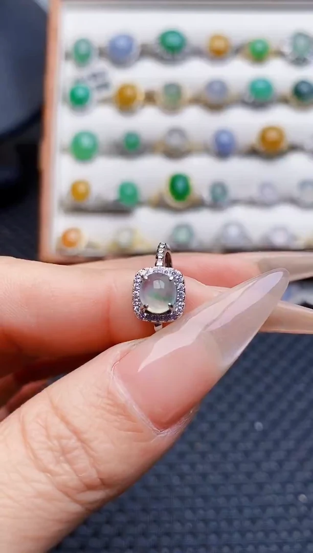 银S925镶嵌戒指翡翠4412