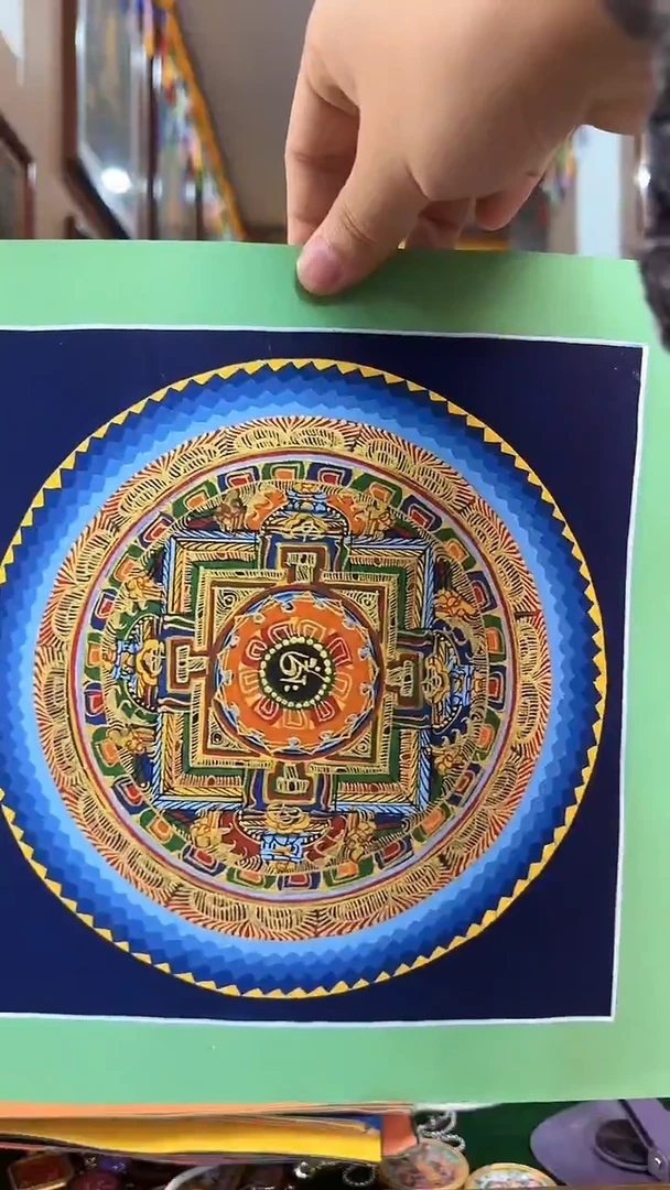 吊坠坛城-热贡纯手绘唐卡