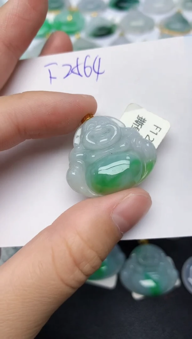 颈饰18K金镶嵌翡翠天然缅甸A货翡翠百元以上9元证书费自理