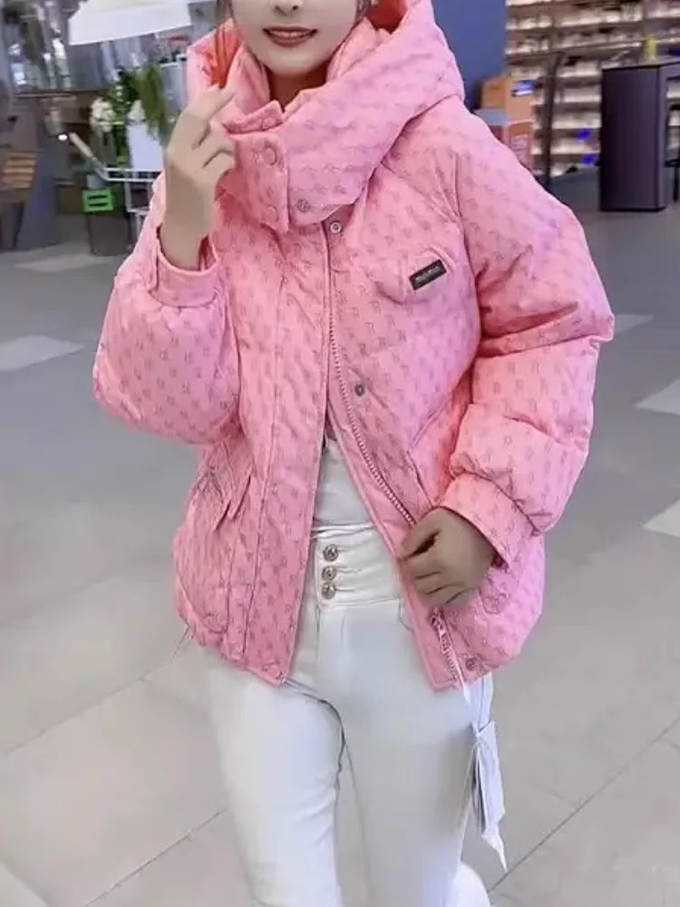 棉服棉衣常规款拉链时尚保暖抽绳网红加厚短款宽松冬季连帽