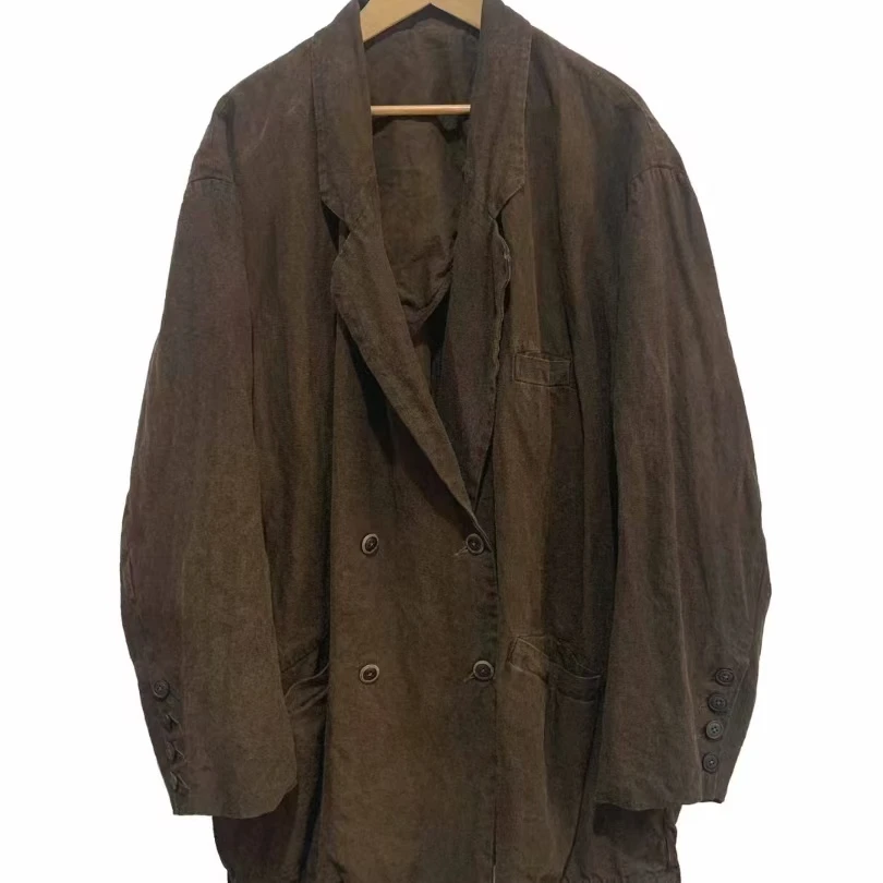 左岸迷香 秋冬上新 植物染 泥色短外套Z24FW8005