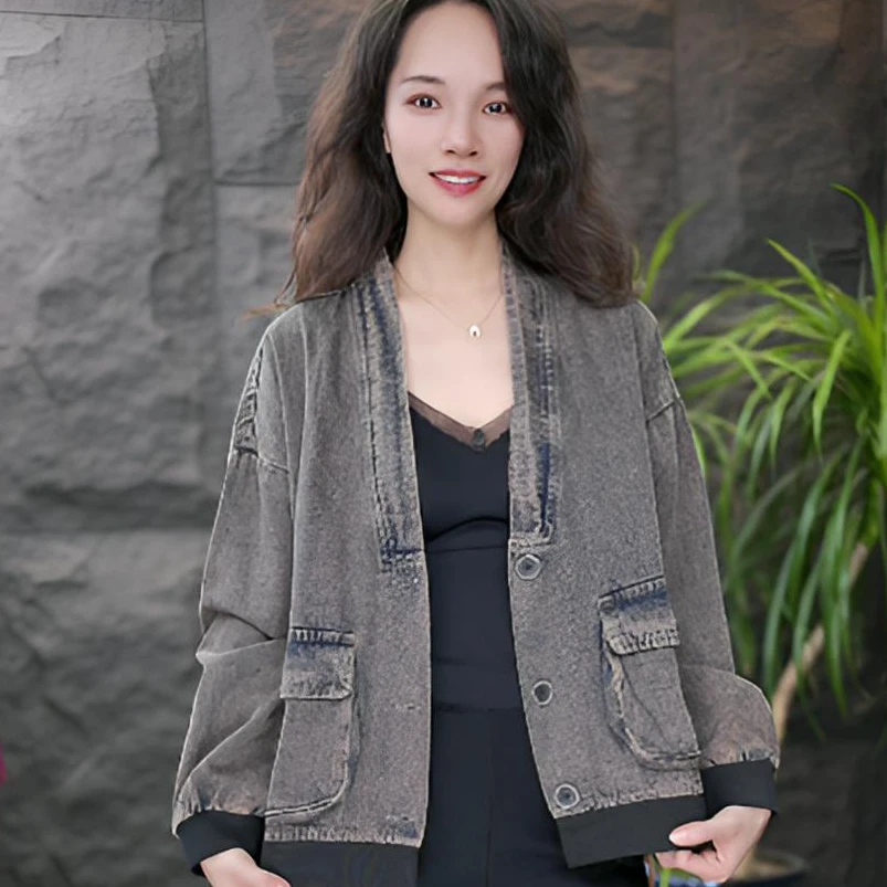 JJ水洗厚款薄款直下摆女防风短外套短款重工设计师复古宽松