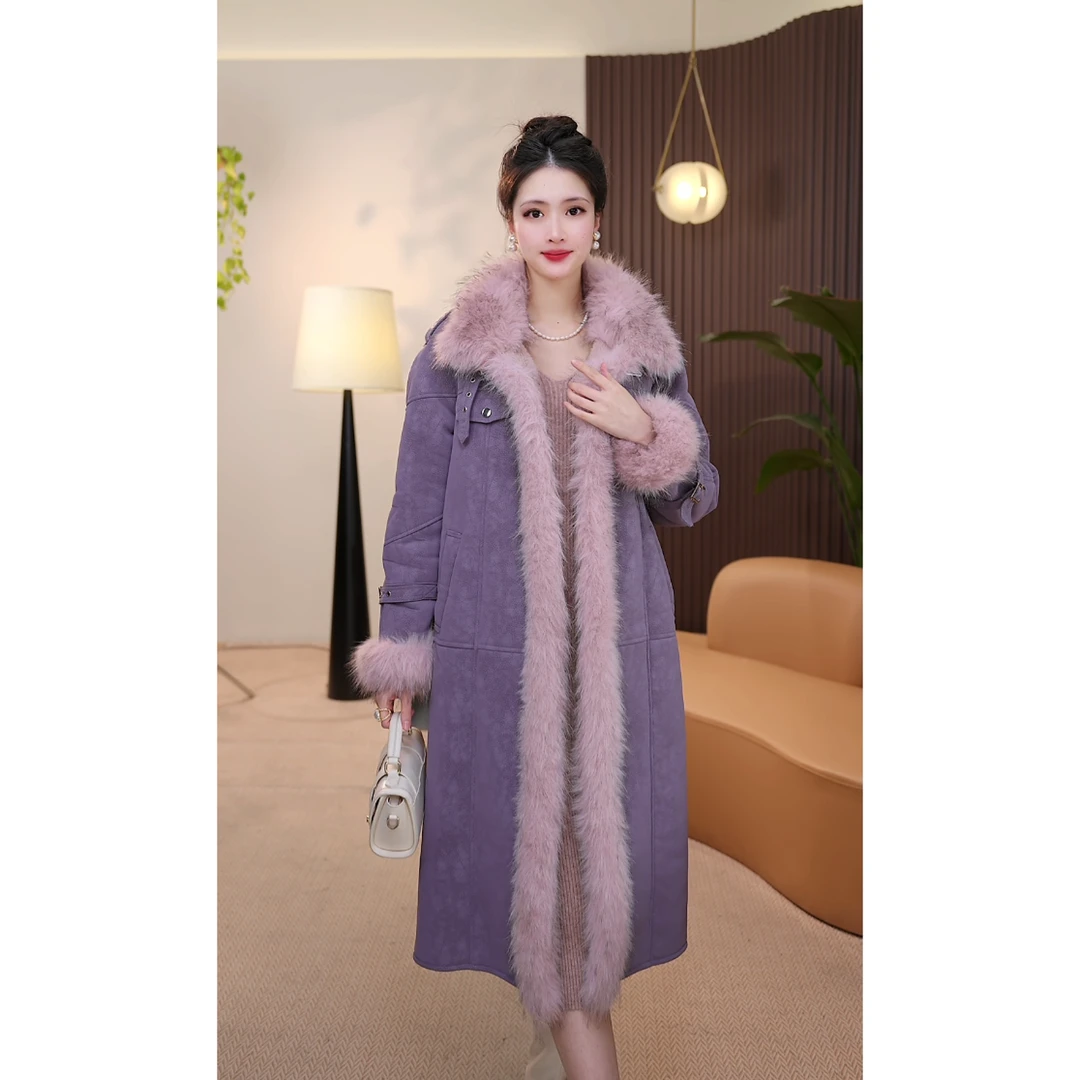 【茅茅专属】G2351冬季新款高端洋气加厚毛毛保暖高级中长款感外套