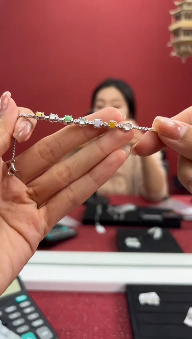 银S925镶嵌手链翡翠001278r/手链