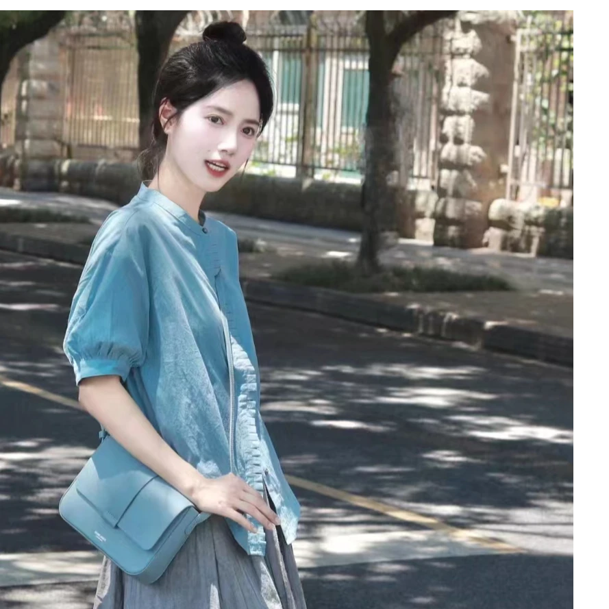 夏季女装法式桔梗奶茶盐系多巴胺穿搭一整套连衣裙子高级感两件套