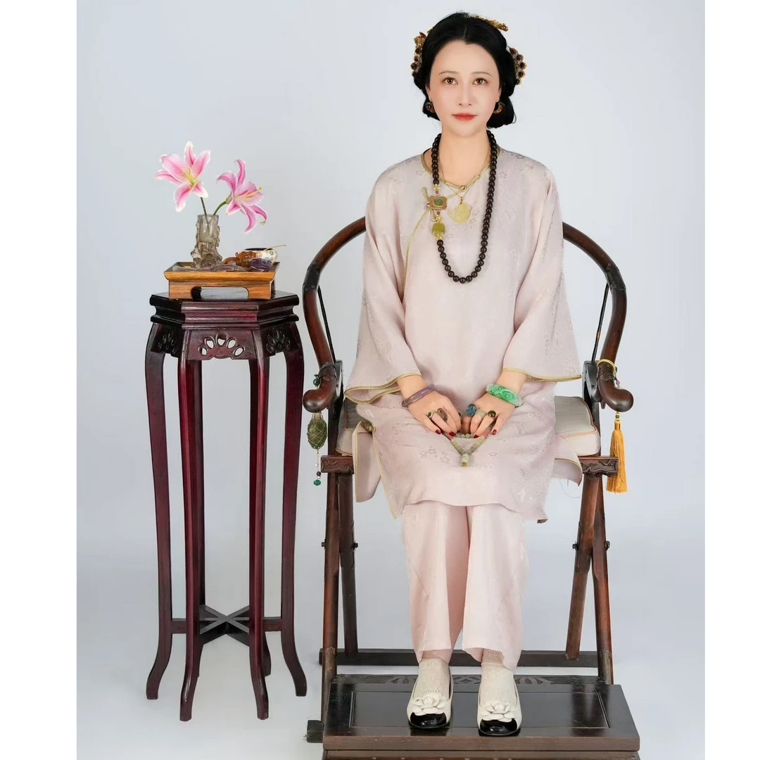 【云裳溪2024｜12月北京新款】国风浅粉色传统中式套装