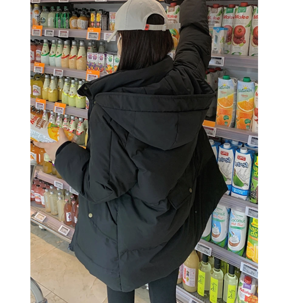 300斤大码女装加厚羽绒棉服春秋新款胖mm黑色棉衣甜美连帽面包服