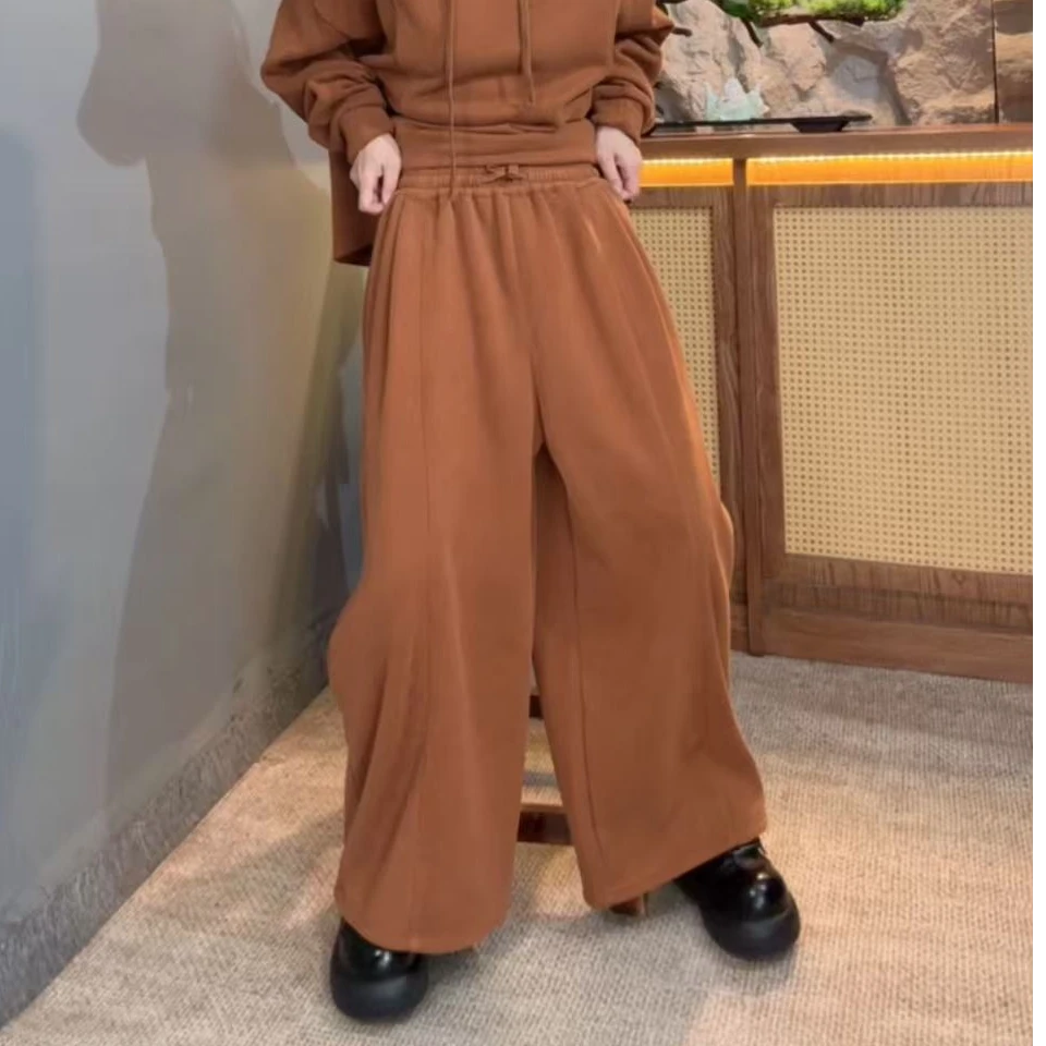 2025[卫裤]冬季炸街女装流光风百搭加绒休闲裤8323