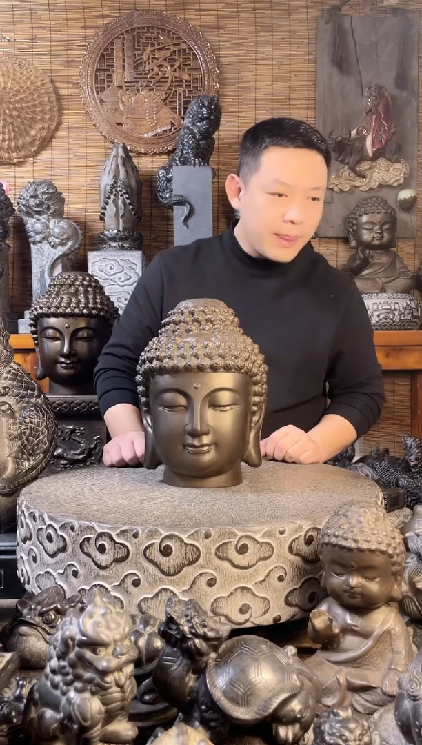 【闪购商品】30佛头天然青石雕刻