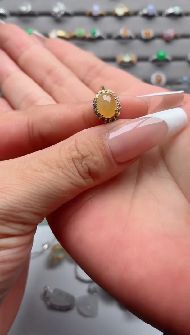 银S925镶嵌戒指翡翠.