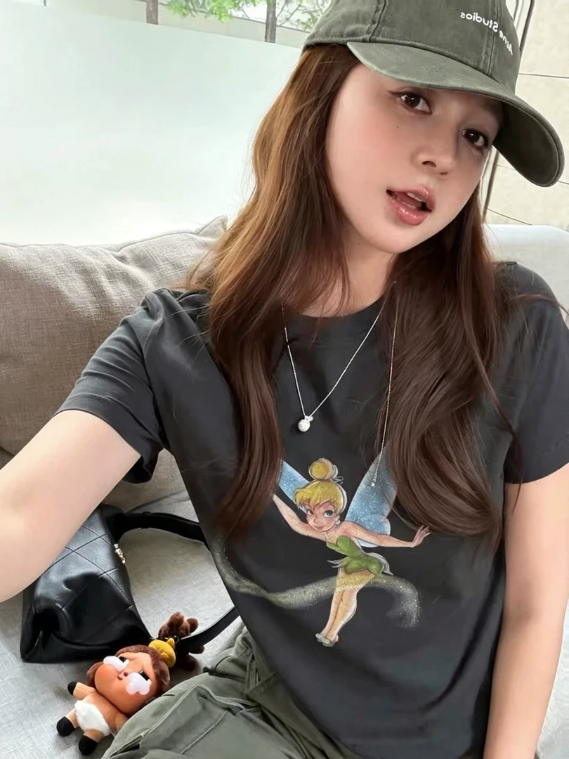 花仙子重工洒金短袖~宽松显瘦洒金blingblin短袖T恤#5235
