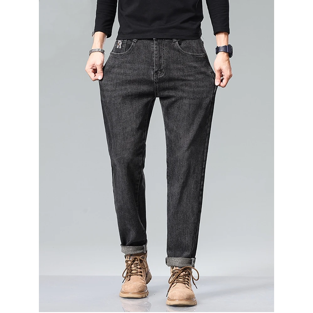 怀勤桑顿牛仔裤男士秋冬新款弹力修身小脚商务休闲长裤子男潮流