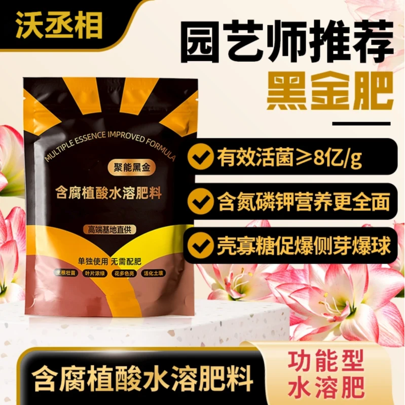 【超值装】升级版黑金肥聚能黑金矿源黄腐酸钾聚谷氨酸活菌微生物肥