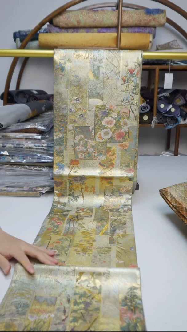 织绣58 全通丸带花鸟